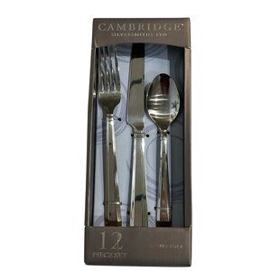 Cambridge Silversmiths Flatware Set Jensen Mirror‎ Service For 4 12Pc Classic